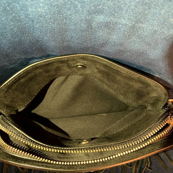 Rebecca Minkoff Darren black suede fringe crossbody bag, used like new - Picture 6 of 12